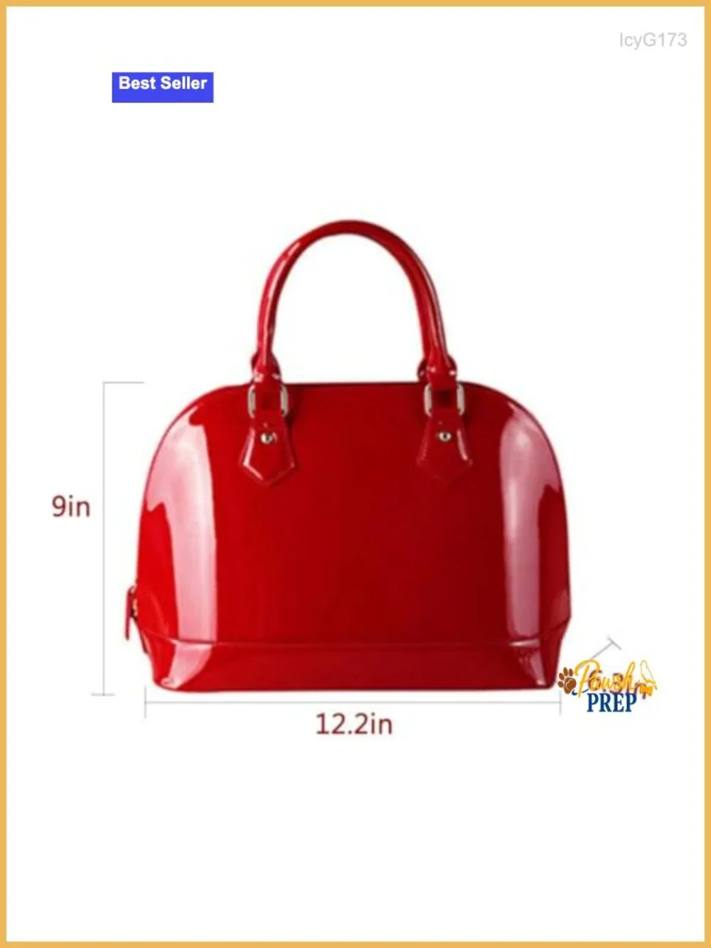 Patent Leather Dome Satchel Purse Zip-around Handbag Multi-Pocket Shoulder Bag